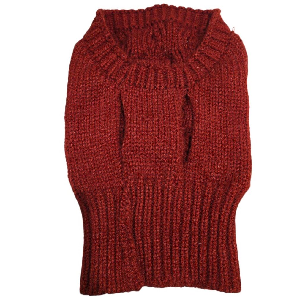 UGG Small Red Cable Knit Dog Sweater 100% Acrylic Cozy & Stylish Pet Apparel - Picture 3 of 4